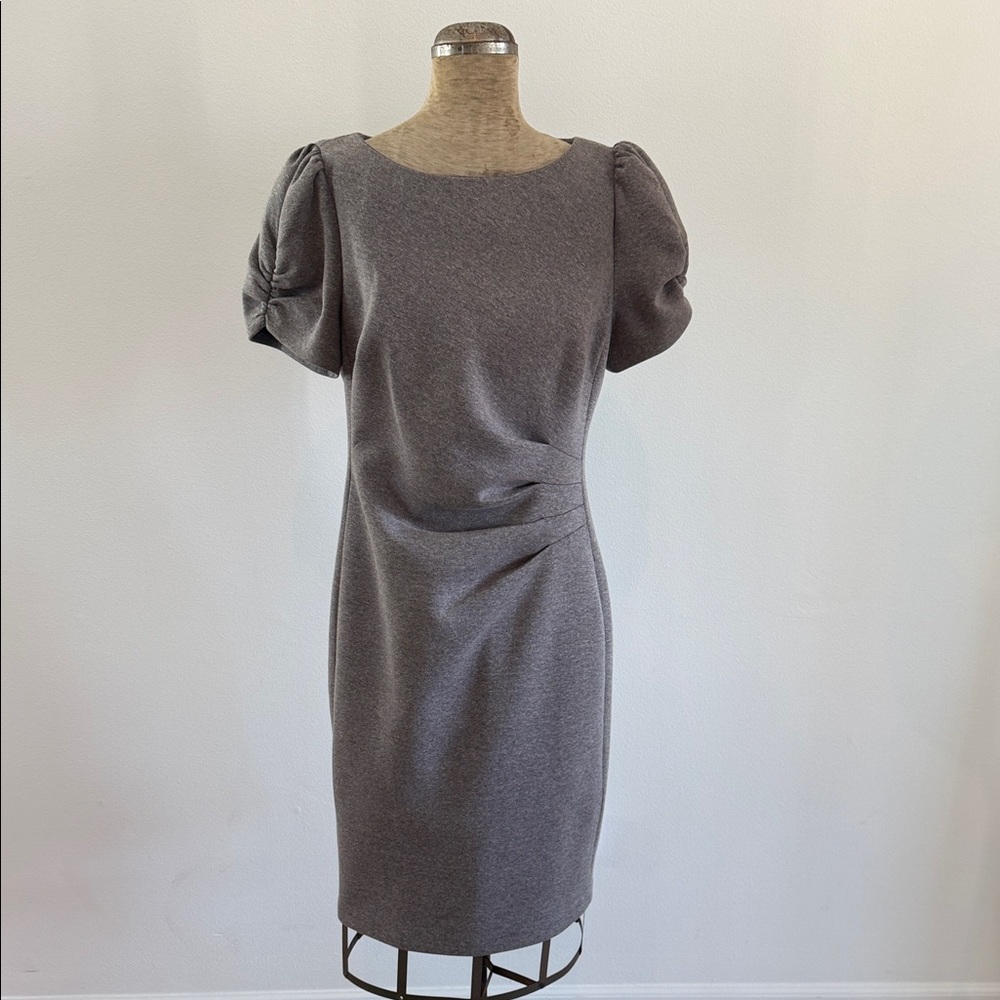 Karl Lagerfeld Paris Gray Puff Sleeve Sheath Dress- Women’s Size 8- NWT